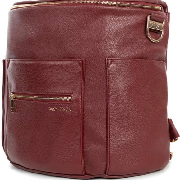 NWT Fawn Design Bag in red wine color with Structured Design and Brass Hardware